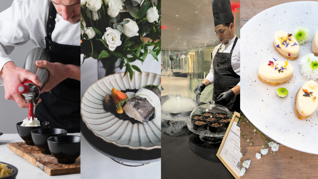 Chefs Butterfly Traiteur en cuisine et créations culinaires : poisson, atelier fumaison, dessert